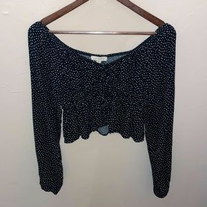 Babydoll Long Sleeve Shirt, L.A. Hearts, Size M